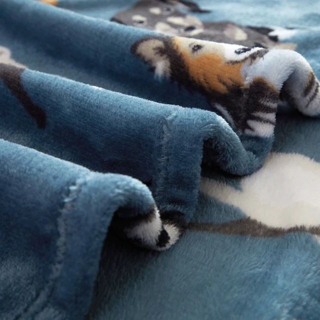 Alt view image 2 of 5 - Mainstays Cozy Plush Throw Blanket, Blue Dog Print, 50 x 60 in