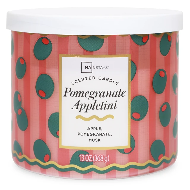 Alt view image 3 of 6 - Mainstays Pomegranate Appletini 3-Wick Fragrance Candle with Decorative Wrap, 13 Ounce