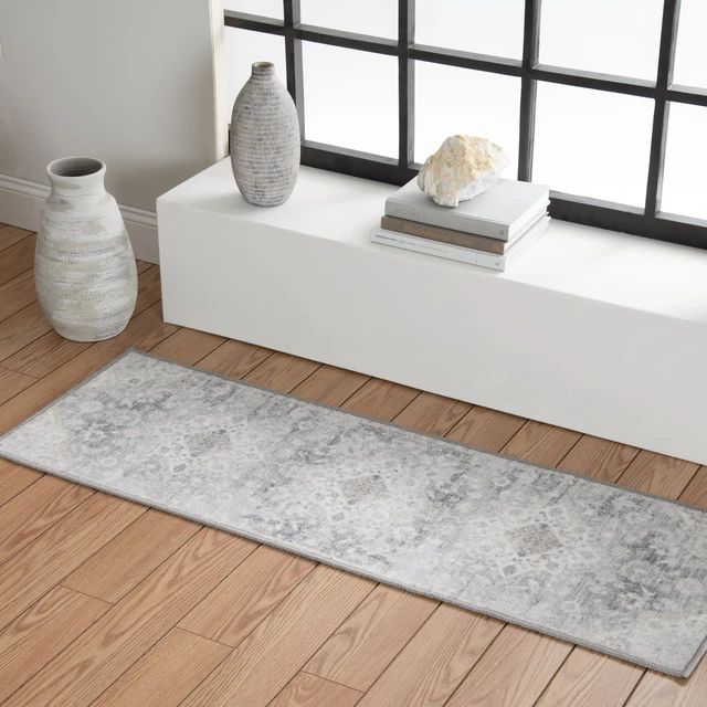 Alt view image 3 of 6 - Mainstays 20 in x 60 in Persian Medallion Indoor Runner Rug, Blue