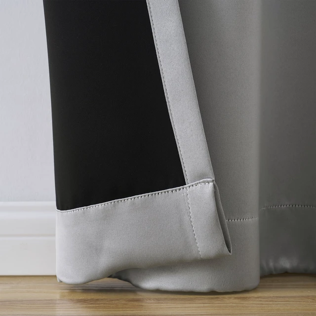 Alt view image 2 of 5 - Mainstays Solid Blackout Curtain Panel Pair, 2 Panels, Light Gray, 30 in W x 95 in L