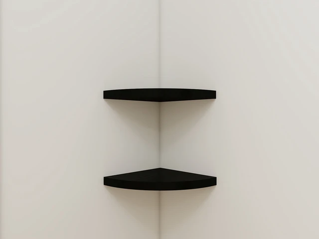 Alt view image 5 of 6 - Mainstays 9.5 in Black Corner Shelves, Set of 2