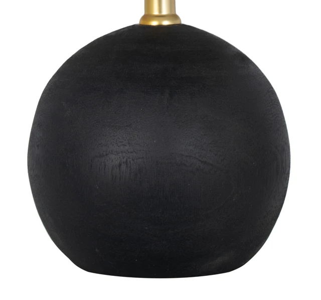 Alt view image 3 of 5 - Mainstays 12.5 in Mini Black Ball Table Lamp with White Fabric Shade