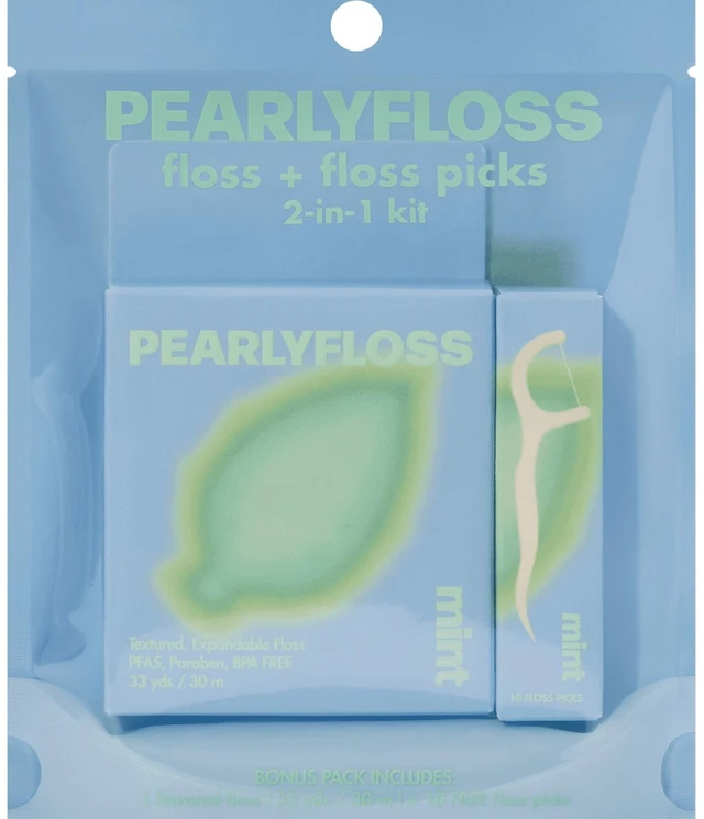 Main image of PearlyFloss Mint Dental Floss and Picks Kit