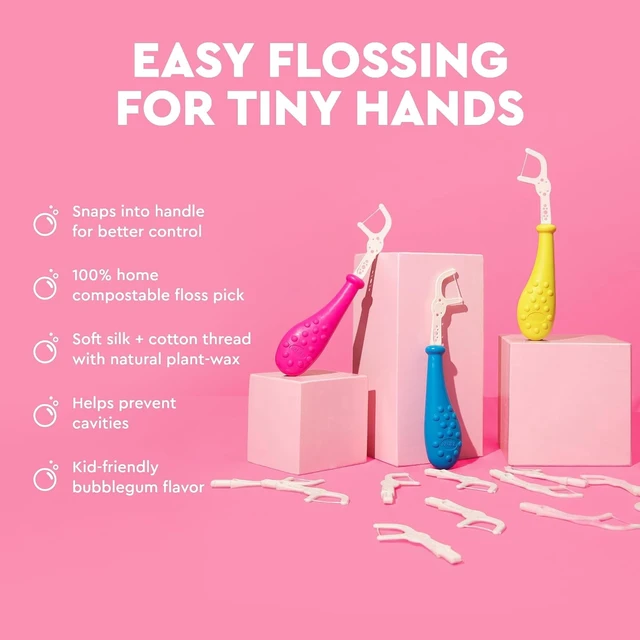 Alt view image 6 of 6 - RADIUS Bubblegum EcoFlex Compostable Kidz Floss Picks - 50 Flossers