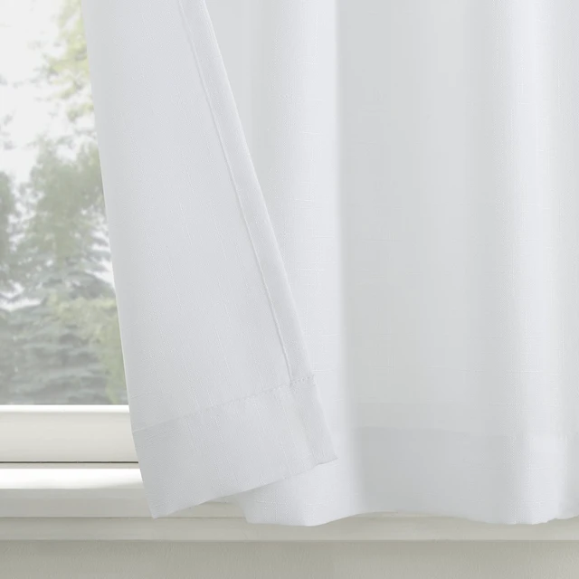 Alt view image 3 of 6 - Mainstays Textured Small Window 3-Piece Cafe Curtains with Valance, Rod Pocket, White, 56 in W x 36 in L