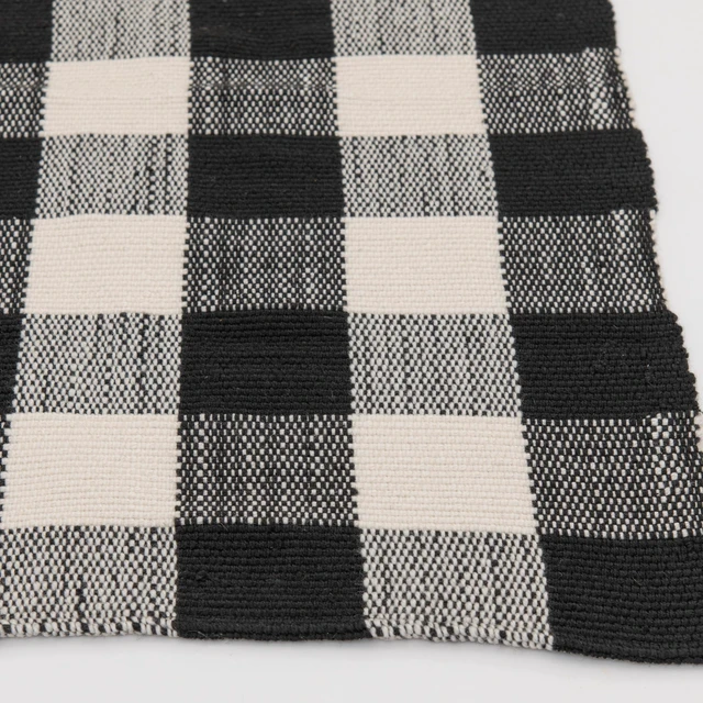 Alt view image 2 of 6 - Mainstays 24 in x 36 in Black and White Plaid Indoor/Outdoor Layering Rug