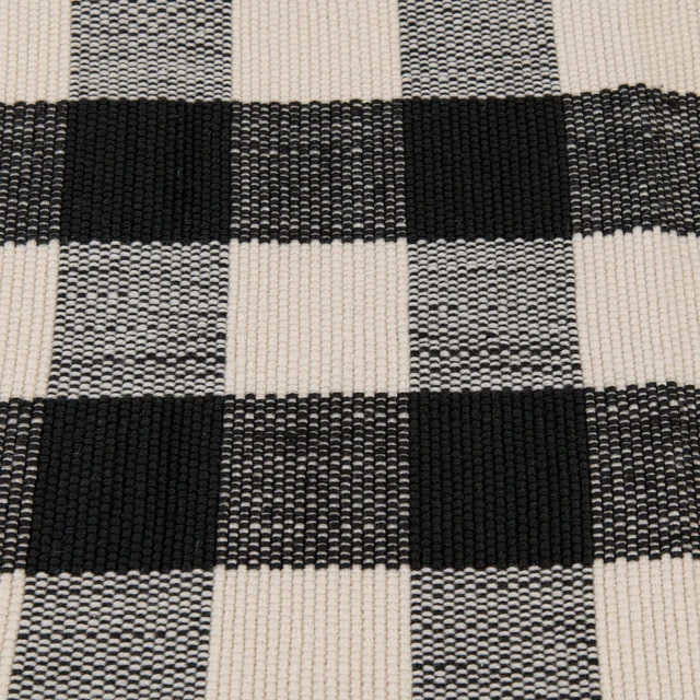 Alt view image 3 of 6 - Mainstays 24 in x 36 in Black and White Plaid Indoor/Outdoor Layering Rug