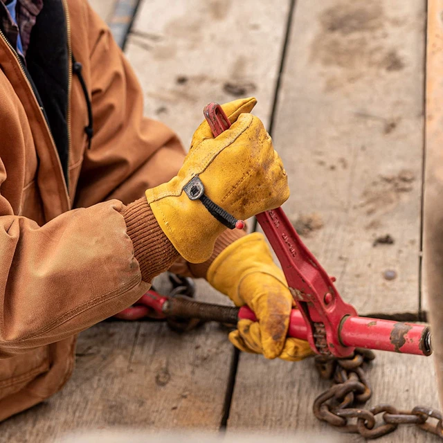 Alt view image 2 of 4 - Wells Lamont Men's Cowhide Leather Work Gloves with Ball and Tape Closure
