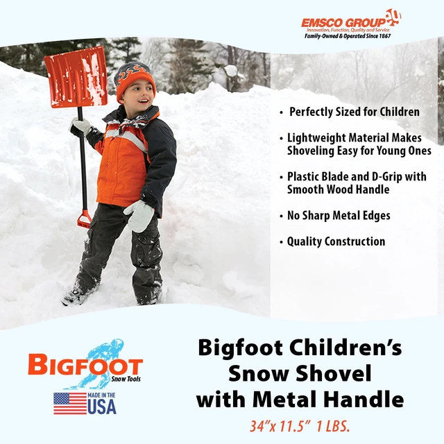 Alt view image 3 of 6 - EMSCO Group - Bigfoot Children's Toy Snow Shovel - Metal Handle - Polyethylene (11.25 Inches)