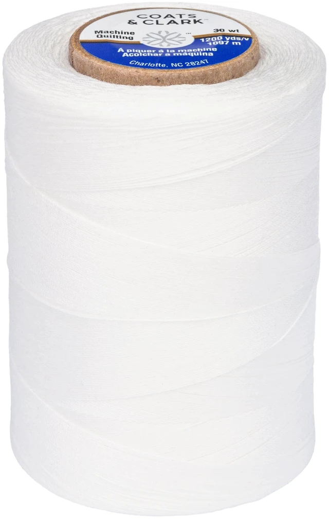 Main image of Coats & Clark 100% Cotton Sewing Thread, 1200 yd Size 50, Winter White