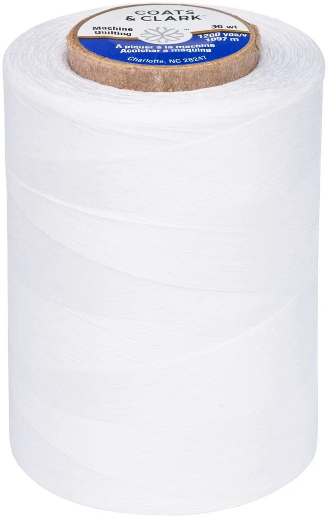 Main image of Coats & Clark 100% Cotton Sewing Thread, 1200 yd Size 50, White