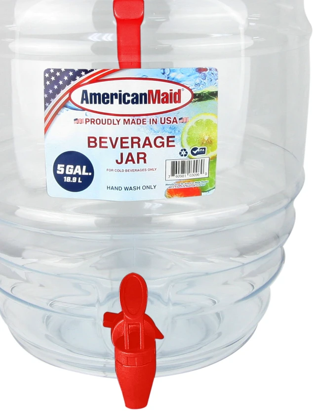 Alt view image 4 of 4 - American Maid 5-Gallon Vitrolero Red Beverage Dispenser