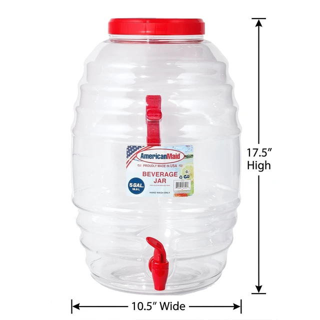 Alt view image 2 of 4 - American Maid 5-Gallon Vitrolero Red Beverage Dispenser