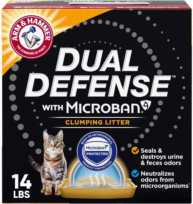 Main image of ARM & HAMMER Dual Defense with Microban Clumping Cat Litter for Multi-Cat Households, 14 lbs