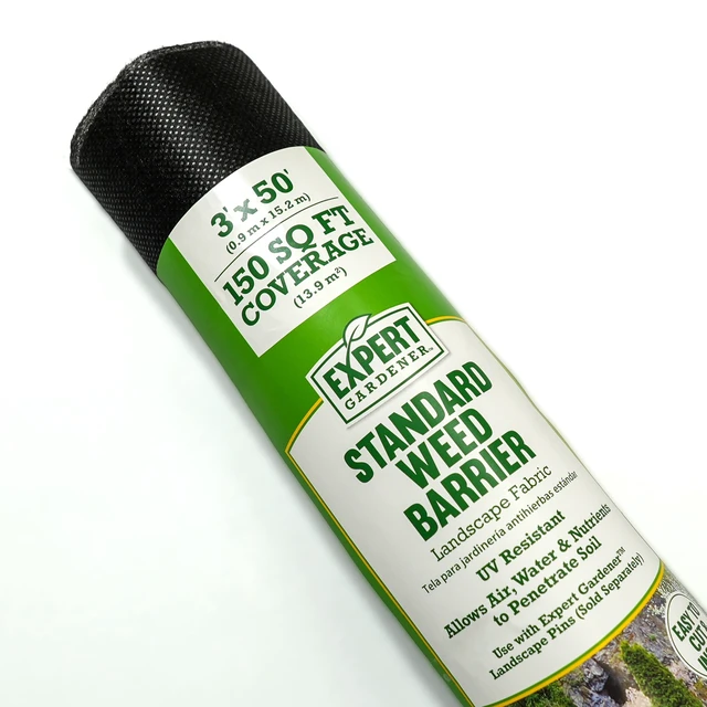 Alt view image 3 of 6 - Expert Gardener 3' x 50' Black Weed Barrier Fabric with UV Protection, 3 feet Wide and 50 feet Long