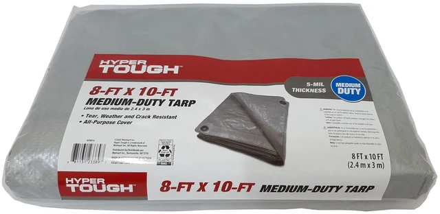 Main image of Hyper Tough Weather Resistant Medium Duty 8 ft x 10 ft Polyethylene Tarp