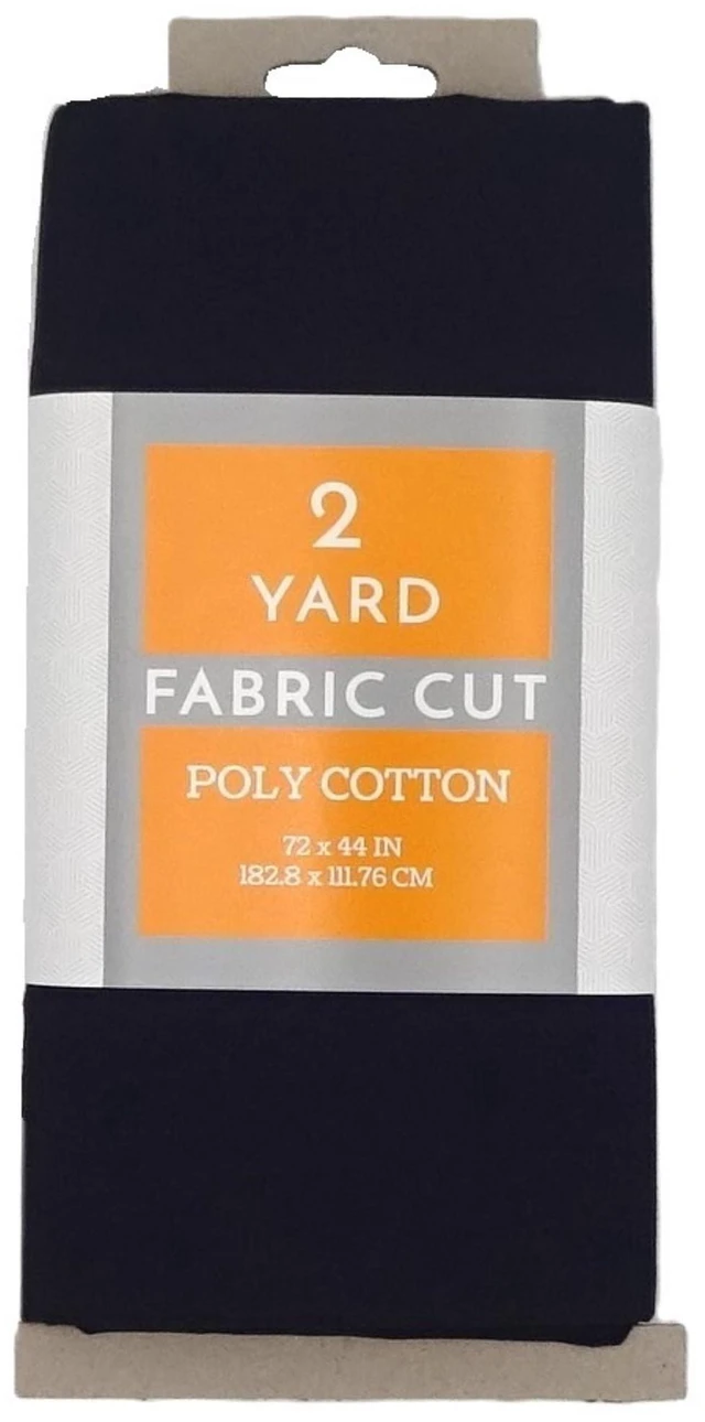 Main image of Shason Textile 2 Yard Cut Poly Cotton Fabric, Black, 44" Wide for Craft & Quilting Projects