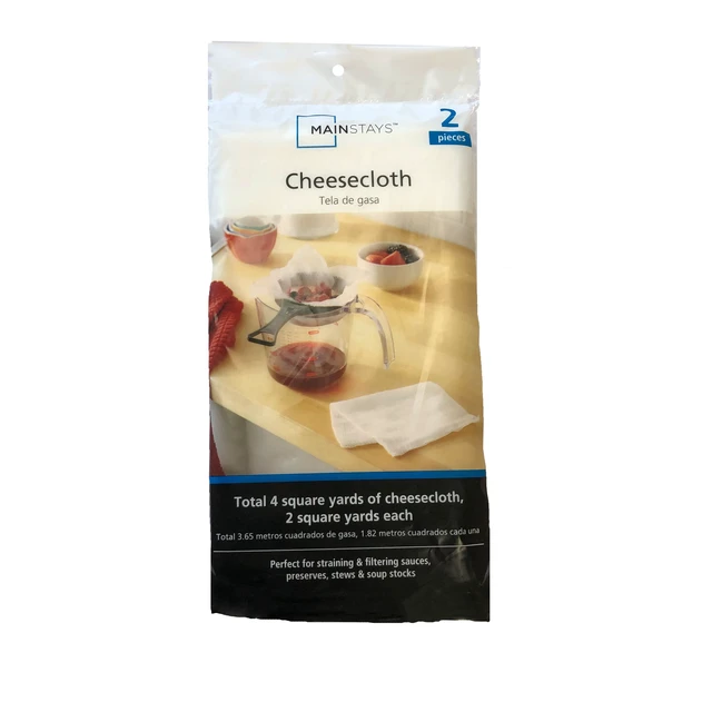 Alt view image 2 of 5 - Mainstays 100% Cotton Cheesecloth, 4 Square Yards, Reusable Mesh Straining Cloth for Cheese Making, Canning, Homemade Nut Milk & Cooking