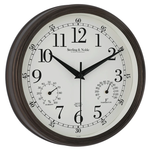 Alt view image 3 of 7 - Mainstays 8.75\" Indoor/Outdoor Antique Bronze Round Arabic Analog Wall Clock