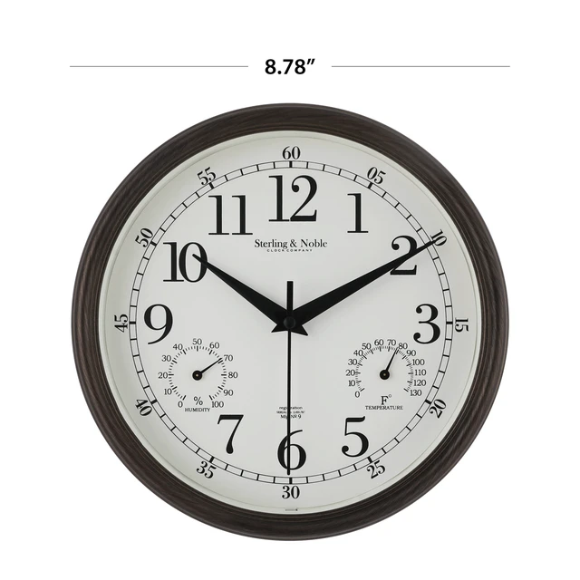 Alt view image 5 of 7 - Mainstays 8.75\" Indoor/Outdoor Antique Bronze Round Arabic Analog Wall Clock