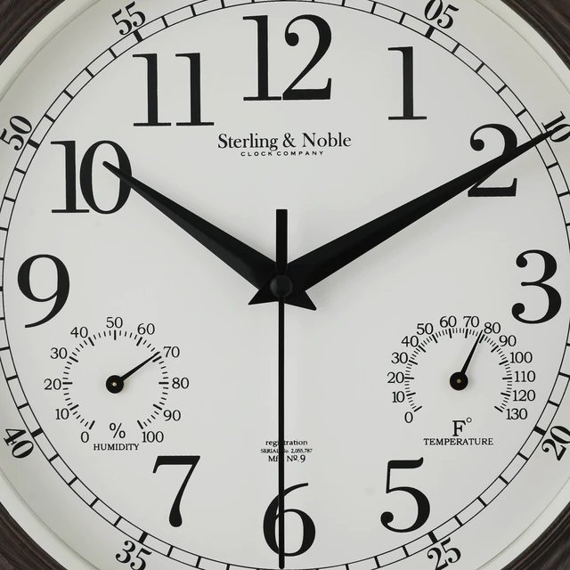 Alt view image 6 of 7 - Mainstays 8.75\" Indoor/Outdoor Antique Bronze Round Arabic Analog Wall Clock