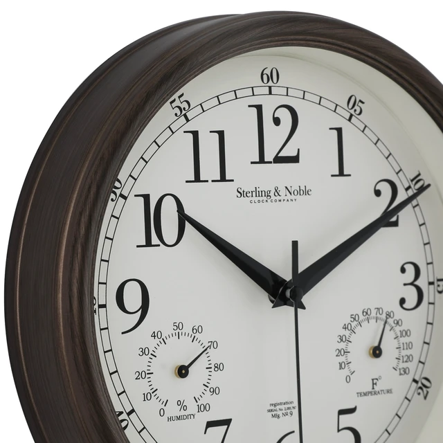 Alt view image 4 of 7 - Mainstays 8.75\" Indoor/Outdoor Antique Bronze Round Arabic Analog Wall Clock