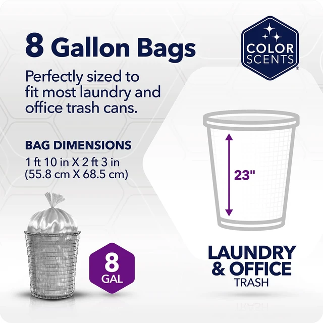 Alt view image 3 of 6 - Color Scents 8 Gallon Trash Bags Twist Tie 40 Count Vanilla Flower