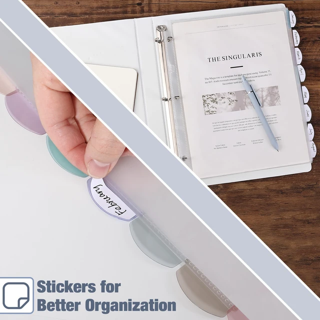 Alt view image 4 of 6 - Mr. Pen- Clear Sheet Protectors with Tabs, 8.5x11 Inches, 8 Tabs, 2 Sets | Durable Clear Plastic Dividers for 3 Ring Binders, Insertable Index Page Divider with Multicolor Tabs