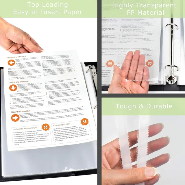 Alt view image 4 of 5 - Performore 50-Pack Sheet Protectors for 3 Ring Binder, Heavyweight