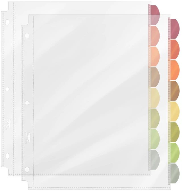 Main image of Mr. Pen- Clear Sheet Protectors with Tabs, 8.5x11 Inches, 8 Tabs, 2 Sets | Durable Clear Plastic Dividers for 3 Ring Binders, Insertable Index Page Divider with Multicolor Tabs
