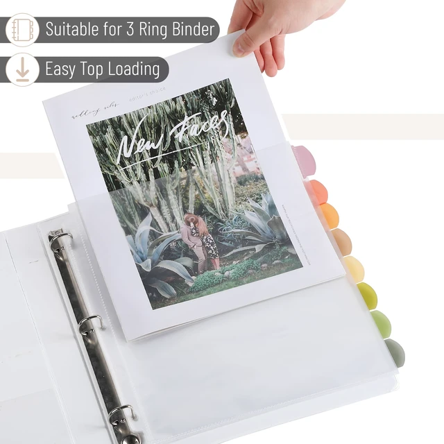 Alt view image 4 of 6 - Mr. Pen- Clear Sheet Protectors with Tabs, 8.5x11 Inches, 8 Tabs, 2 Sets | Durable Clear Plastic Dividers for 3 Ring Binders, Insertable Index Page Divider with Multicolor Tabs