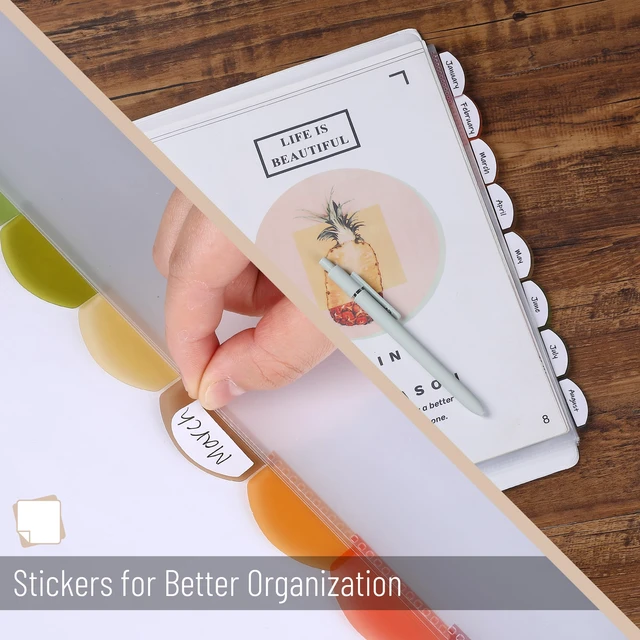 Alt view image 3 of 6 - Mr. Pen- Clear Sheet Protectors with Tabs, 8.5x11 Inches, 8 Tabs, 2 Sets | Durable Clear Plastic Dividers for 3 Ring Binders, Insertable Index Page Divider with Multicolor Tabs