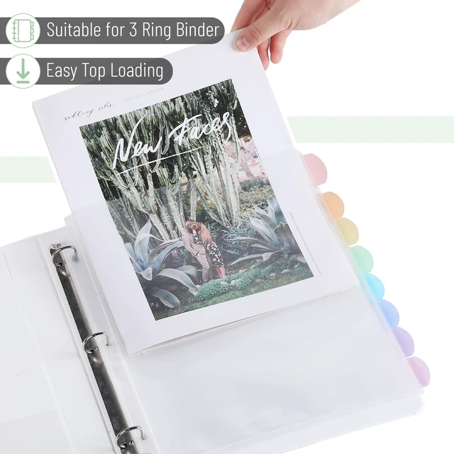 Alt view image 4 of 6 - Mr. Pen- Clear Sheet Protectors with Tabs, 8.5x11 Inches, 8 Tabs, 2 Sets | Durable Clear Plastic Dividers for 3 Ring Binders, Insertable Index Page Divider with Multicolor Tabs