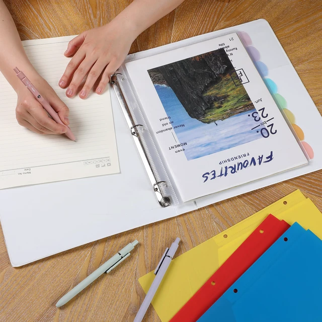 Alt view image 3 of 6 - Mr. Pen- Clear Sheet Protectors with Tabs, 8.5x11 Inches, 8 Tabs, 2 Sets | Durable Clear Plastic Dividers for 3 Ring Binders, Insertable Index Page Divider with Multicolor Tabs