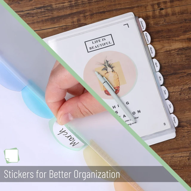 Alt view image 6 of 6 - Mr. Pen- Clear Sheet Protectors with Tabs, 8.5x11 Inches, 8 Tabs, 2 Sets | Durable Clear Plastic Dividers for 3 Ring Binders, Insertable Index Page Divider with Multicolor Tabs