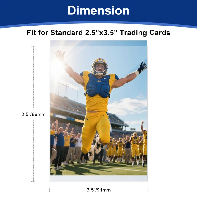 Alt view image 2 of 7 - 100 Pcs Soft Trading Card Sleeves, Top Loading Sleeves for Standard Cards 2.5" X 3.5",Ultra-Clear Card Protector for Baseball Cards