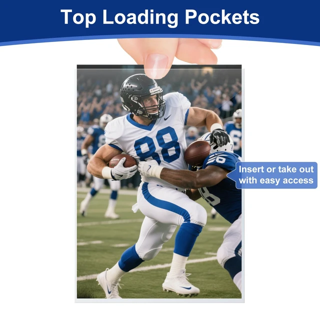 Alt view image 5 of 7 - 100 Pcs Soft Trading Card Sleeves, Top Loading Sleeves for Standard Cards 2.5" X 3.5",Ultra-Clear Card Protector for Baseball Cards