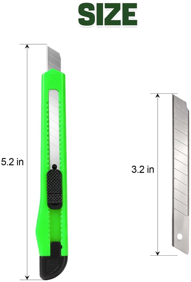Alt view image 4 of 7 - 4 Pack Box Cutter Knife, 3-rd Gen Utility Knives, Razor Blade Opener, Utility Knives, Box Cutters Retractable, Small Work Knife by Htaexpu