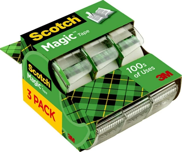 Main image of Scotch Magic Tape, 3 Dispensered Rolls, 3/4 x 300 Inches, Clear
