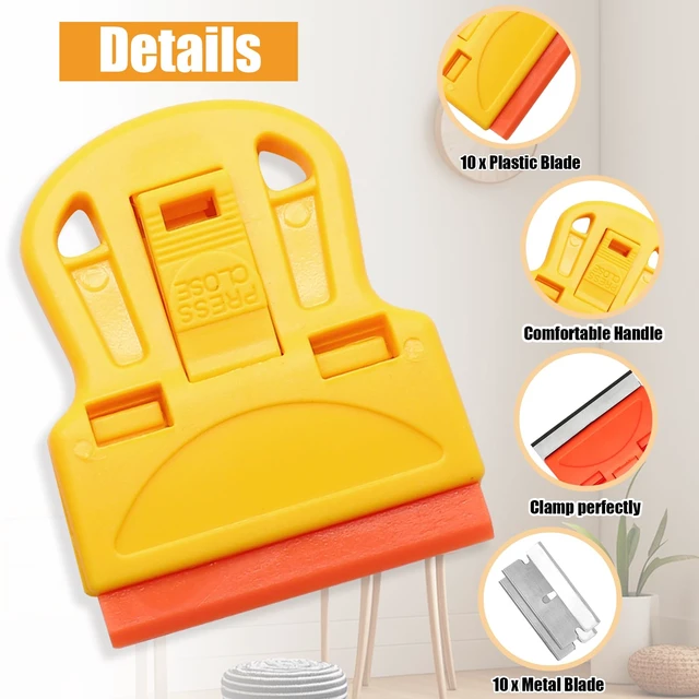 Alt view image 7 of 7 - 2 Sets Razor Blade Scrapers with Plastic Scraper Tool