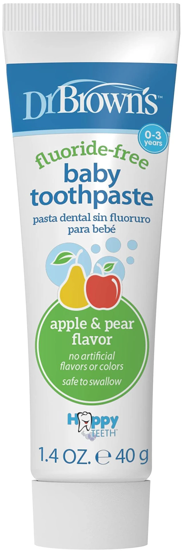 Main image of Dr. Brown's Fluoride-Free Baby Toothpaste, Apple Pear, 1-Pack