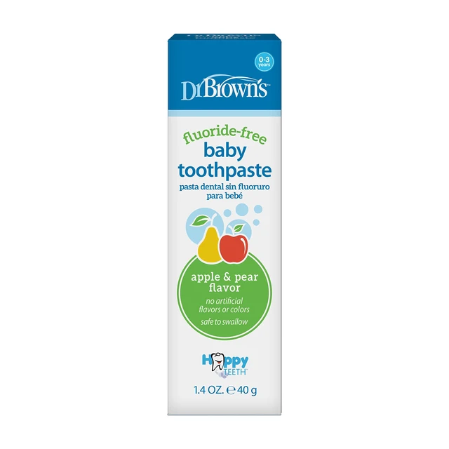 Alt view image 2 of 6 - Dr. Brown's Fluoride-Free Baby Toothpaste, Apple Pear, 1-Pack