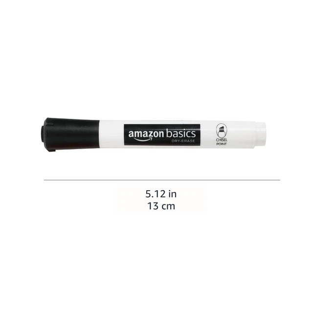 Alt view image 2 of 6 - Amazon Basics Low-Odor Dry Erase Whiteboard Markers, Chisel Tip, Quick-Dry, Black, Red, Green, Blue, 4-Pack