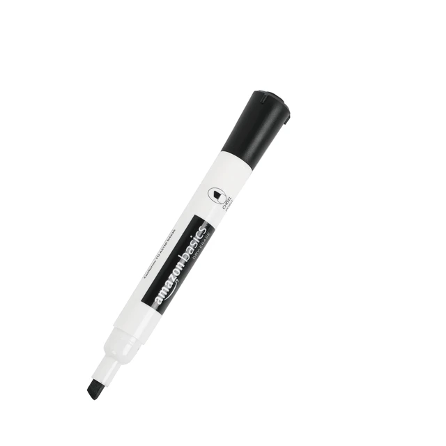 Alt view image 3 of 6 - Amazon Basics Low-Odor Dry Erase Whiteboard Markers, Chisel Tip, Quick-Dry, Black, Red, Green, Blue, 4-Pack