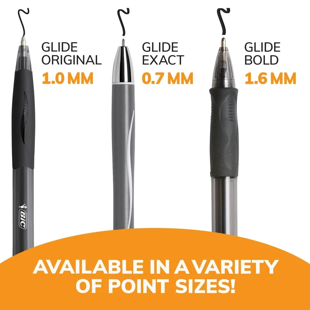 Alt view image 2 of 6 - BIC Glide Black Retractable Ballpoint Pens, 1.0mm Medium Point, 4-Count