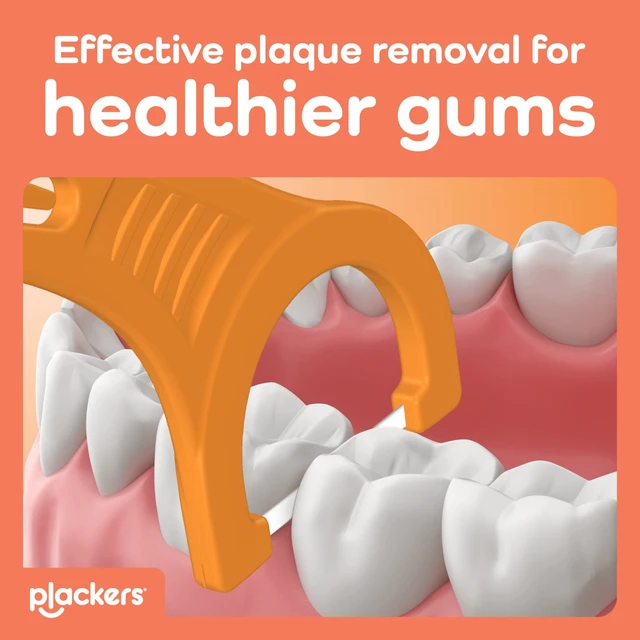 Alt view image 4 of 7 - Plackers® Gum Defense Floss Picks with Vitamin C, Energizing Tangerine Flavor, GentleFloss, 4 Pack of 75