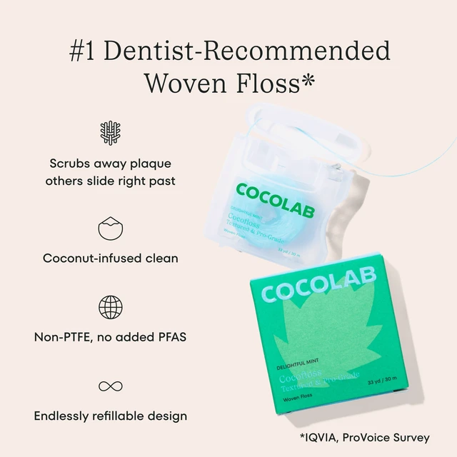 Alt view image 5 of 6 - COCOLAB Cocofloss Refillable Dental Floss 33 yd - Delightful Mint