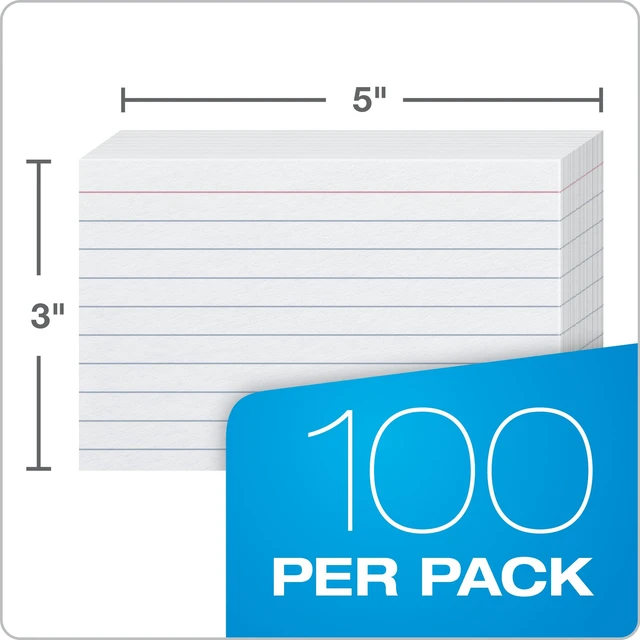 Alt view image 5 of 6 - Oxford Heavyweight Ruled Index Cards, 3" x 5", White, 100 Per Pack (63500)