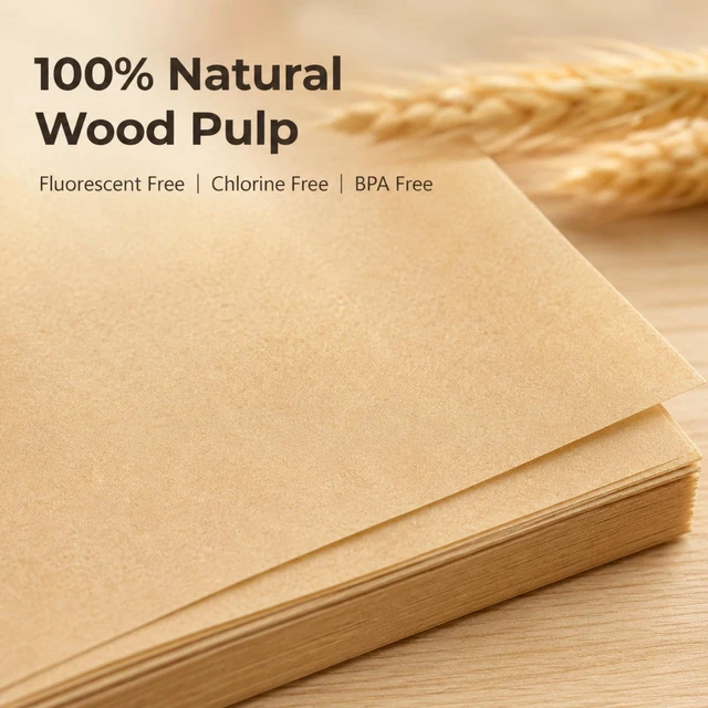 Alt view image 3 of 7 - 100Pcs Unbleached Non-Stick 9x13in Baking Parchment Non-Stick and Non-Toxic