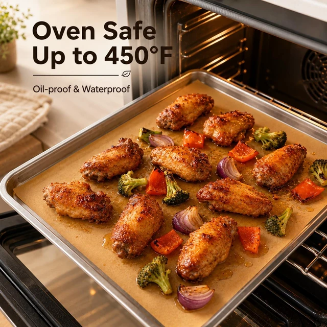 Alt view image 5 of 7 - 100Pcs Unbleached Non-Stick 9x13in Baking Parchment Non-Stick and Non-Toxic